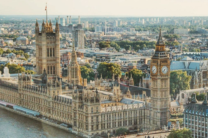 Aerial view of Westminster